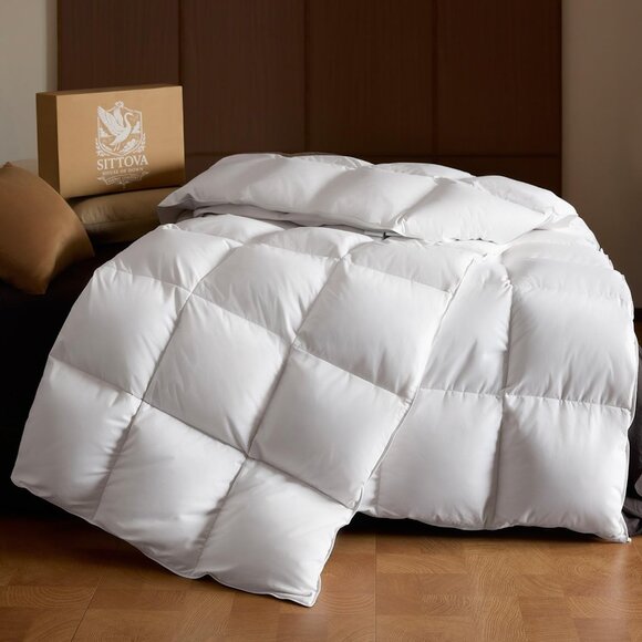 Goose Down Fiber Comforter Queen Size All-Season Hotel Quality Duvet Insert Hig